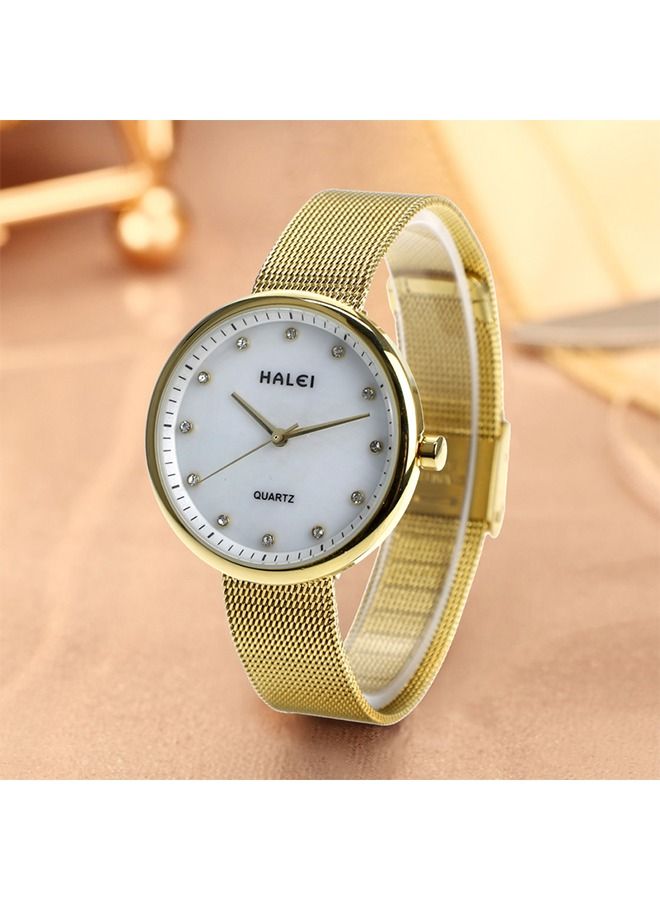 هالي ساعة نسائية عصرية ومريحة من المعدن - مقاومة للماء حتى 30 متر ومقاومة للصدمات - متعددة الاستخدامات للعمل وال casual - هدية مثالية - Image 3