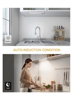 KASTWAVE Motion Sensor Cupboard Lights Indoor, LED Automatic Night Light Cabinet Light, Cool White Kitchen Rechargeable Magnetic Light for Closet, Cabinet, Stairs, Drawer, Pantry, Cupboard, Wardrobe (3Pcs)  - Image 4