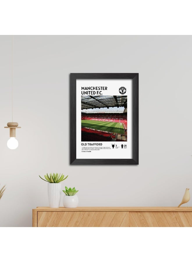 Emoda Home Trove Manchester United Stadium Old Trafford Laminated Poster Framed Paintings with Matt Finish Black Frames (12 inches x 9 inches) - Image 4