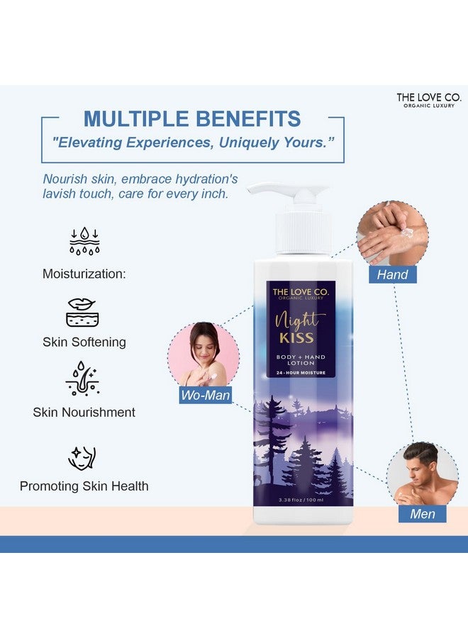 THE LOVE CO. Night Kiss Body + Hand Lotion - Body Lotion For Dry Skin - Soft and Smooth Hands with Lightweight Moisturization - 100Ml - Image 2