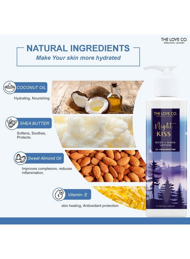 THE LOVE CO. Night Kiss Body + Hand Lotion - Body Lotion For Dry Skin - Soft and Smooth Hands with Lightweight Moisturization - 100Ml - Image 3