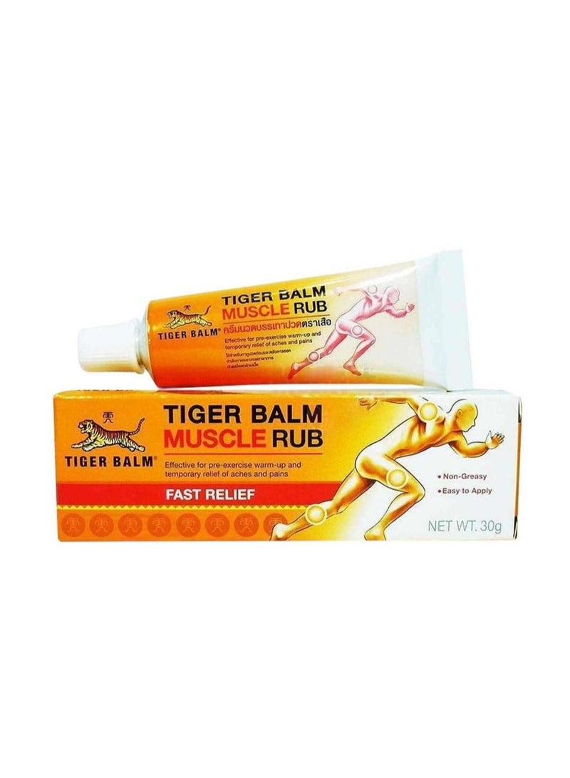 Tiger Balm Muscle Rub Fast Relief Cream 30g – Soothes Muscle Aches, Back Pain & Stiffness - Image 1