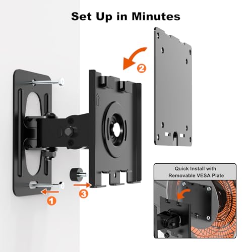PUTORSEN Monitor Wall Mount for 17–49 Inch Ultrawide Screens,Heavy Duty Monitor arm up to 44 lbs with Swivel,Tilt & Rotation,VESA 75x75 & 100x100,Black - Image 5