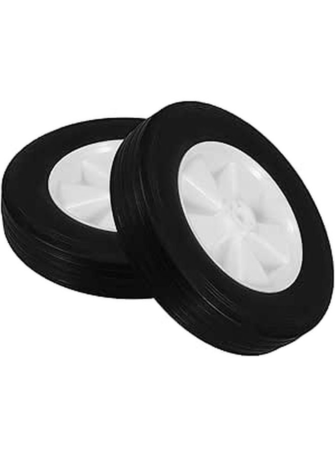 8 Inch Solid Rubber Replacement Wheel With Tread For Lawn Equipment Utility Cart 2pcs - Image 1