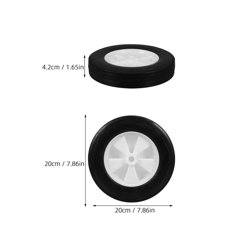 8 Inch Solid Rubber Replacement Wheel With Tread For Lawn Equipment Utility Cart 2pcs - Image 3