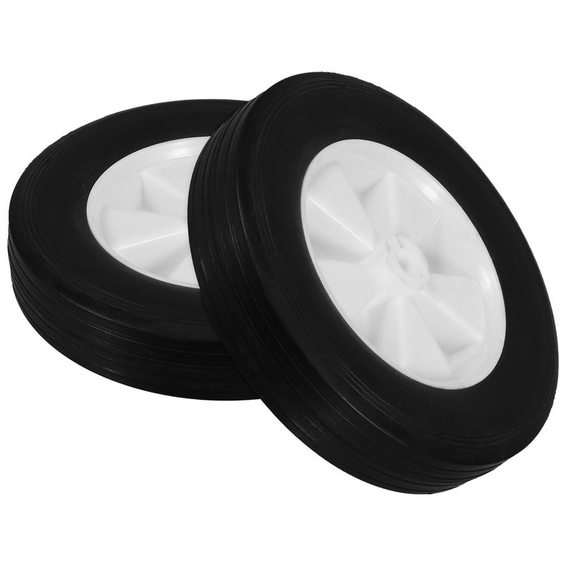 8 Inch Solid Rubber Replacement Wheel With Tread For Lawn Equipment Utility Cart 2pcs - Image 2