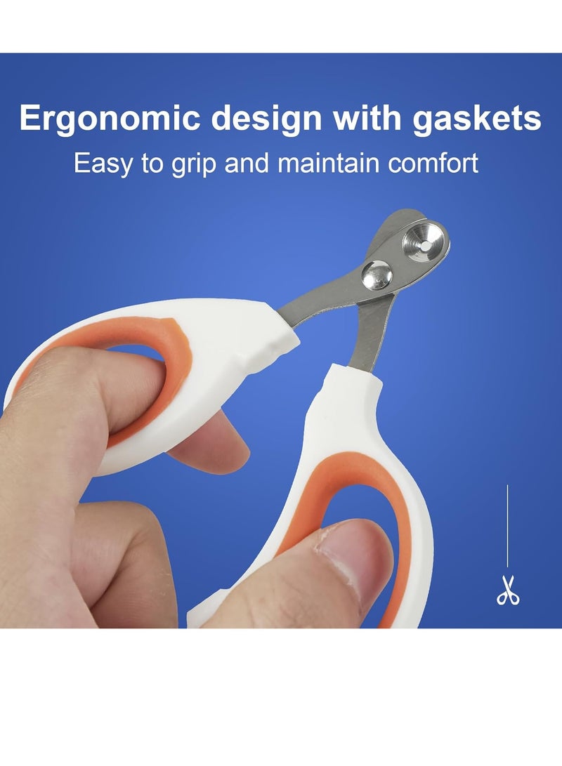 Bukela Cat Nail Clippers with Circular Cut Hole -Avoid Over Cutting Pet Nail Clippers -Sharp Angled Blade Professional Paw Trimmer Set for Novice Pet Families (Orange) - Image 2