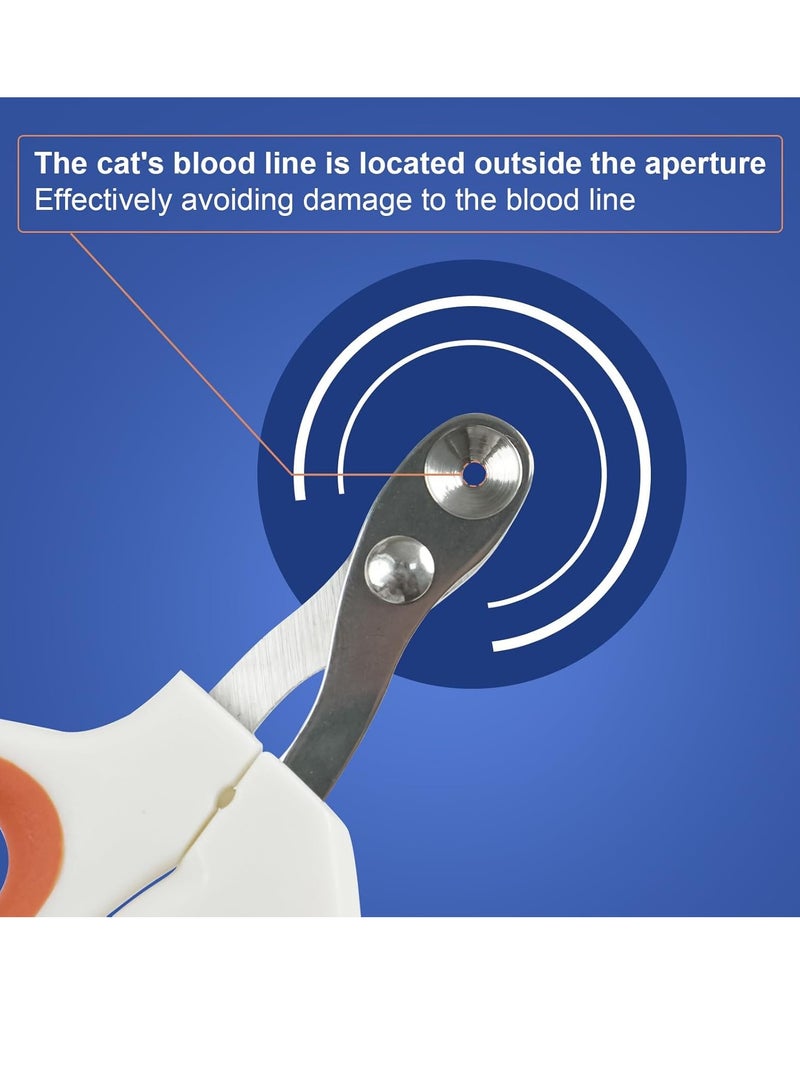 Bukela Cat Nail Clippers with Circular Cut Hole -Avoid Over Cutting Pet Nail Clippers -Sharp Angled Blade Professional Paw Trimmer Set for Novice Pet Families (Orange) - Image 4