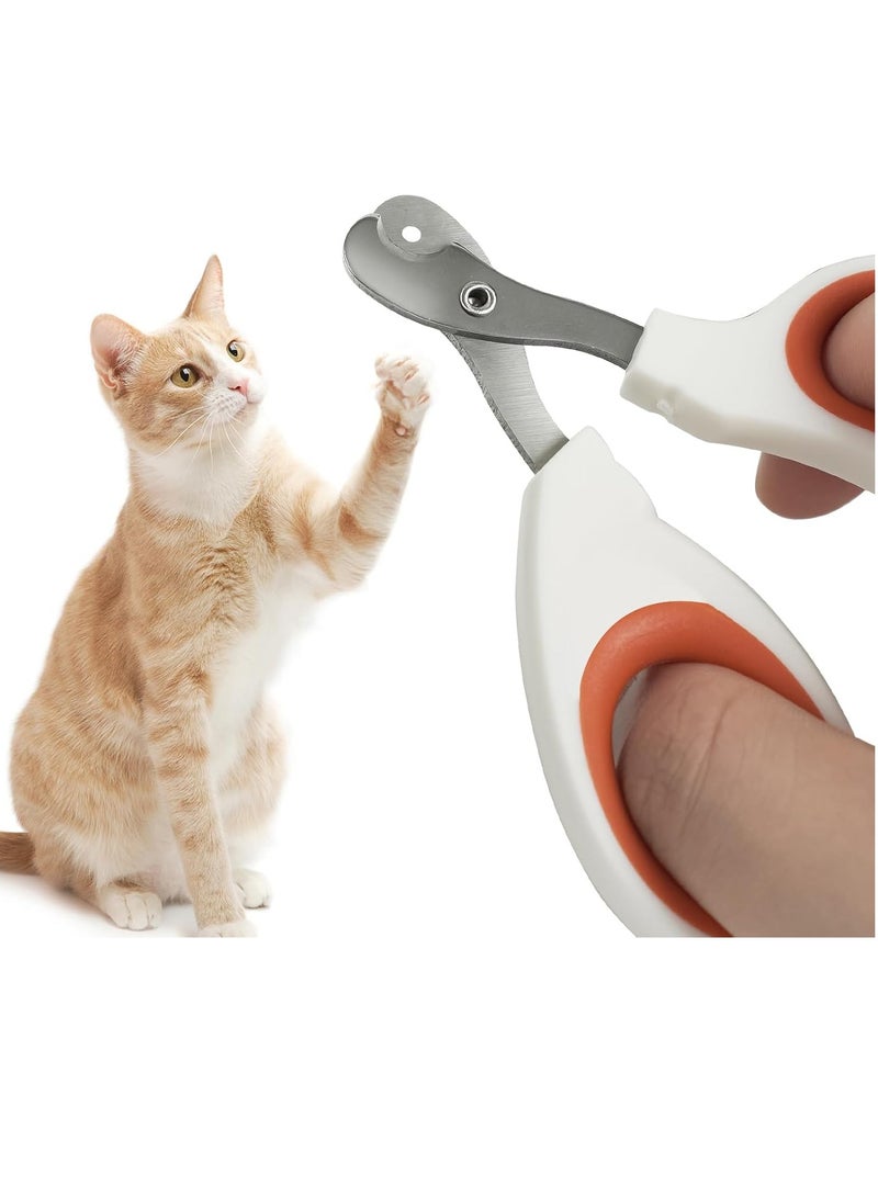 Bukela Cat Nail Clippers with Circular Cut Hole -Avoid Over Cutting Pet Nail Clippers -Sharp Angled Blade Professional Paw Trimmer Set for Novice Pet Families (Orange) - Image 5