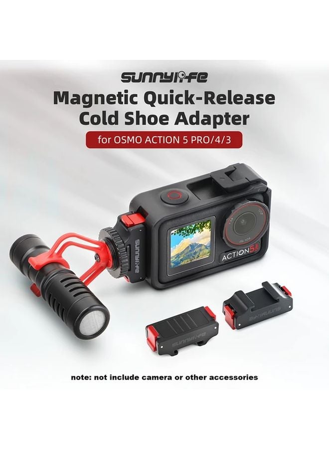 محول حذاء بارد مغناطيسي للإطلاق السريع لإضاءة التعبئة وإكسسوارات الميكروفون لأجهزة OSMO Action 5 Pro 4 3 - Image 4