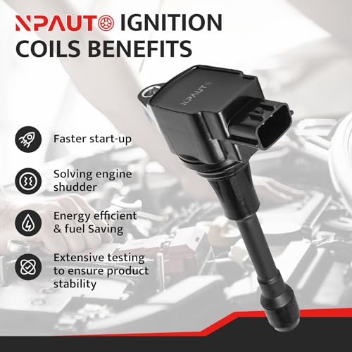 NPAUTO حزمة ملف الإشعال متوافقة مع V6 3.5L 3.5 2009-2020 نيسان ماكسيما مورانو ألتيما باثفايندر كويست 350Z، 2008-2012 إنفينيتي Q50 Q70 QX60 EX35 FX35 G25 G35 M35 M35h، UF550، مجموعة من 6 - Image 2