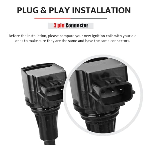 NPAUTO حزمة ملف الإشعال متوافقة مع V6 3.5L 3.5 2009-2020 نيسان ماكسيما مورانو ألتيما باثفايندر كويست 350Z، 2008-2012 إنفينيتي Q50 Q70 QX60 EX35 FX35 G25 G35 M35 M35h، UF550، مجموعة من 6 - Image 5