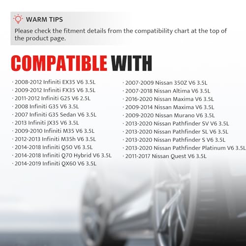 NPAUTO حزمة ملف الإشعال متوافقة مع V6 3.5L 3.5 2009-2020 نيسان ماكسيما مورانو ألتيما باثفايندر كويست 350Z، 2008-2012 إنفينيتي Q50 Q70 QX60 EX35 FX35 G25 G35 M35 M35h، UF550، مجموعة من 6 - Image 3