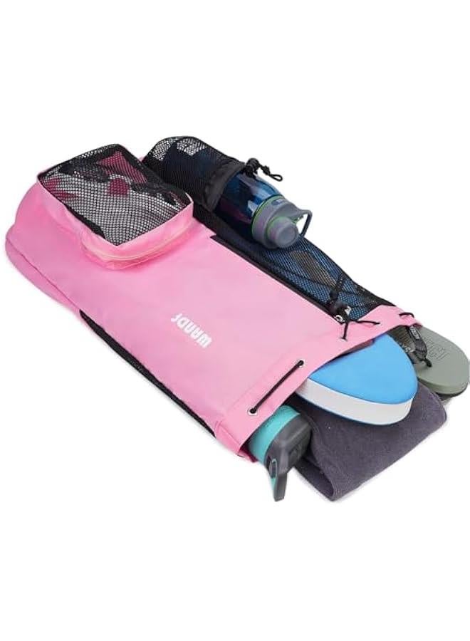 HOOKOR Swim Bag Mesh Drawstring Backpack with Wet Pocket Beach Backpack for Swimming, Gym, and Workout Gear - Image 4