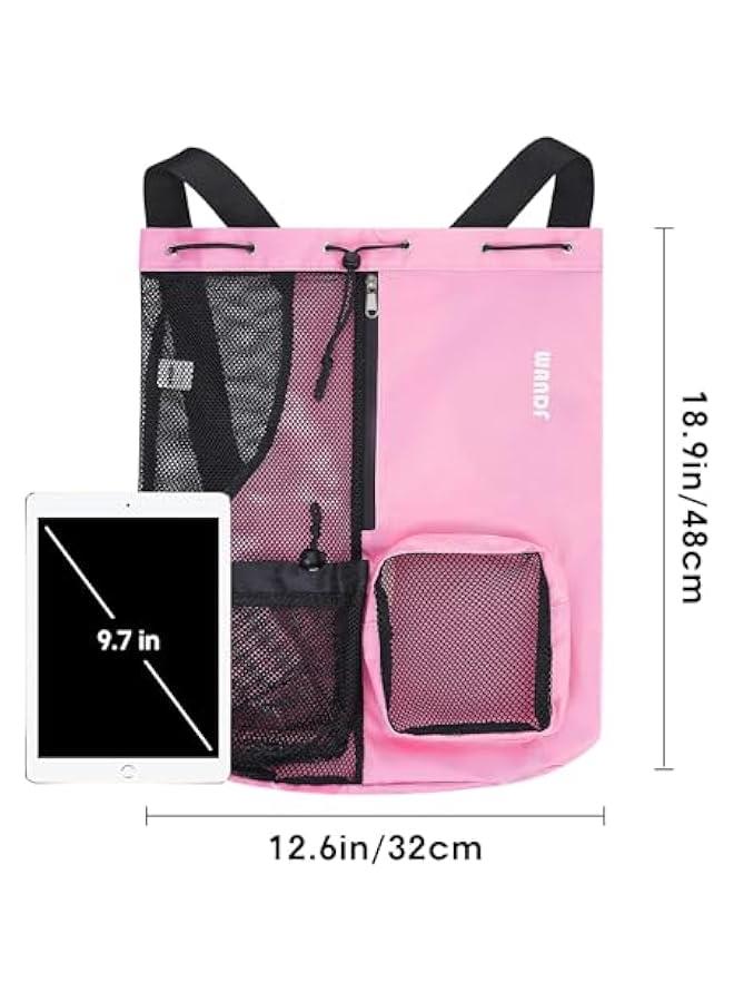 HOOKOR Swim Bag Mesh Drawstring Backpack with Wet Pocket Beach Backpack for Swimming, Gym, and Workout Gear - Image 5