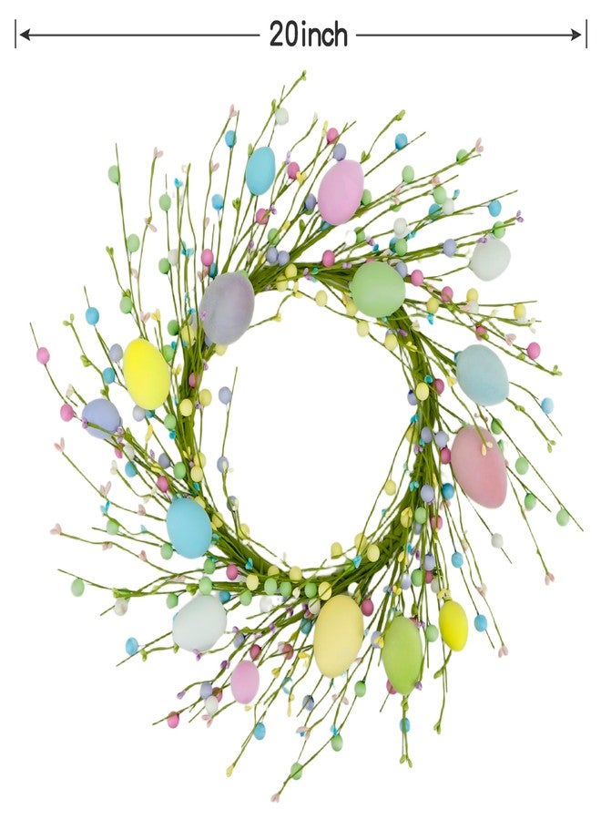 AMF0RESJ Easter Wreaths for Front Door Easter Egg Door Wreath with Colorful Eggs,Mixed Berry for Front Door Indoor Outdoor Farmhouse Home Wall Window Festival Wedding Decoration - Image 3