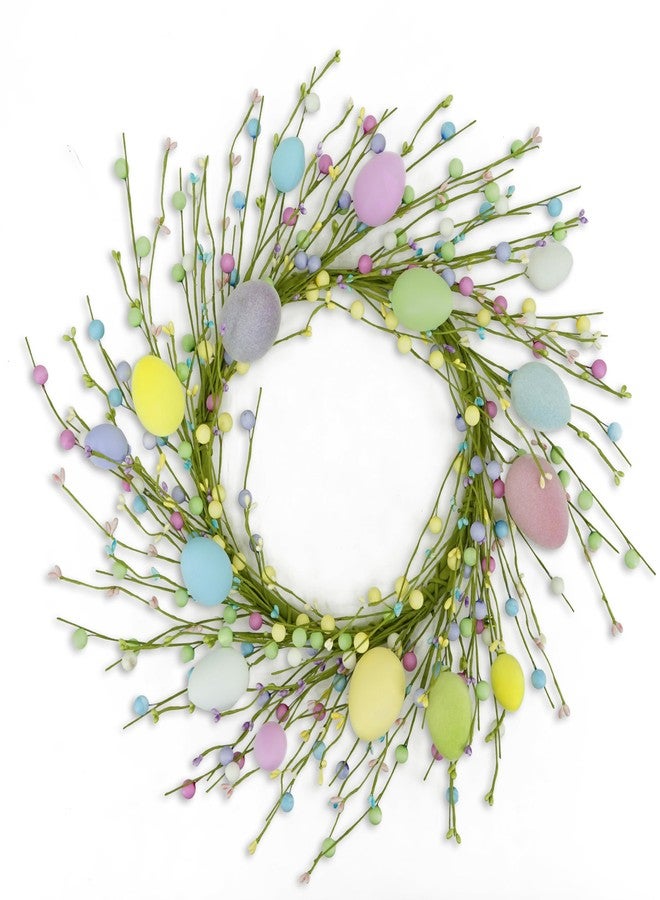 AMF0RESJ Easter Wreaths for Front Door Easter Egg Door Wreath with Colorful Eggs,Mixed Berry for Front Door Indoor Outdoor Farmhouse Home Wall Window Festival Wedding Decoration - Image 1