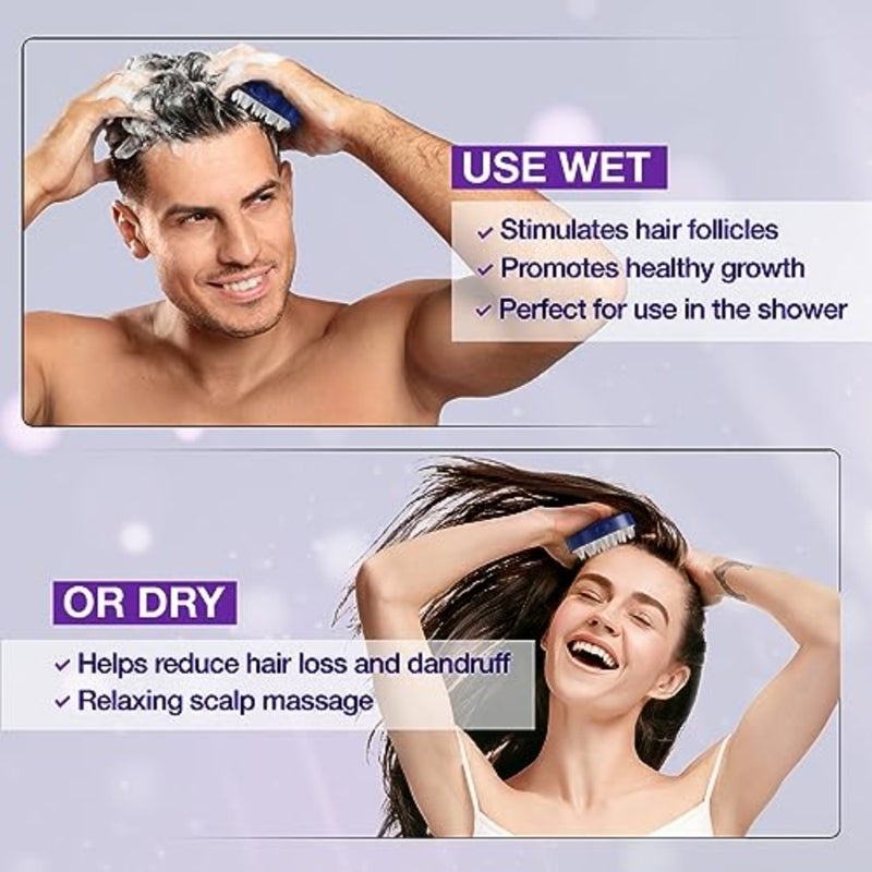 Head Massager for Hair Growth - Hair Loss Shampoo Shower Brush - Soft Silicone Scalp Scrubber for Dandruff Removal - Scalp Scrub Wash Tool - Image 2