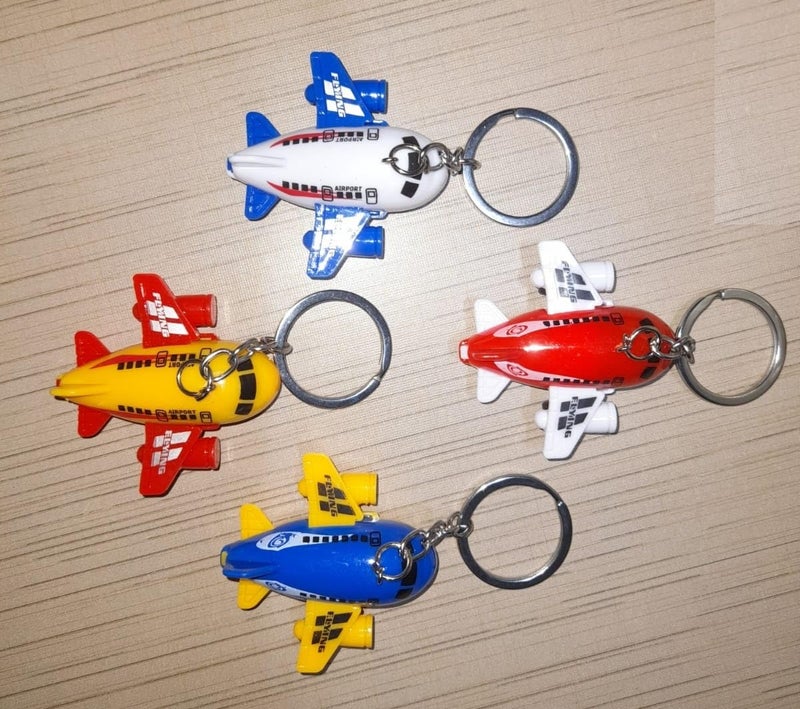 Laxmi Collection 10 Pcs Airplane Toy Keyrings Key Chains for Kids Boys Girls Children and Adults Birthday Return Gifts in Bulk Pinata Filler Multi-Color (Pack of 10) - Image 1