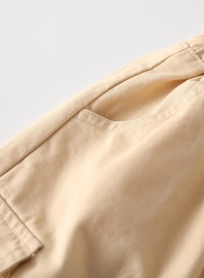 يونيكي Beige Regular Fit Mid Rise Solid Jogger Trouser
