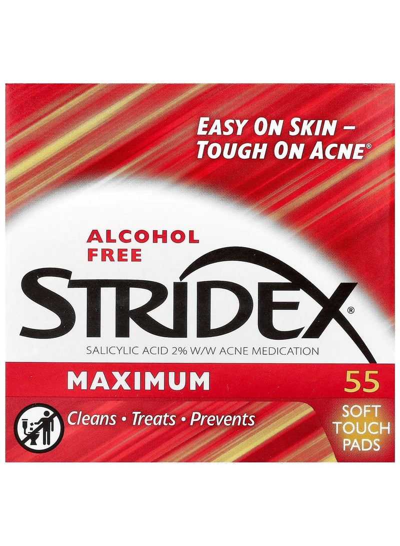 سترايدكس ستريدكس، ماكسيموم، خالي من الكحول، 55 ضمادة ناعمة الملمس - Image 1