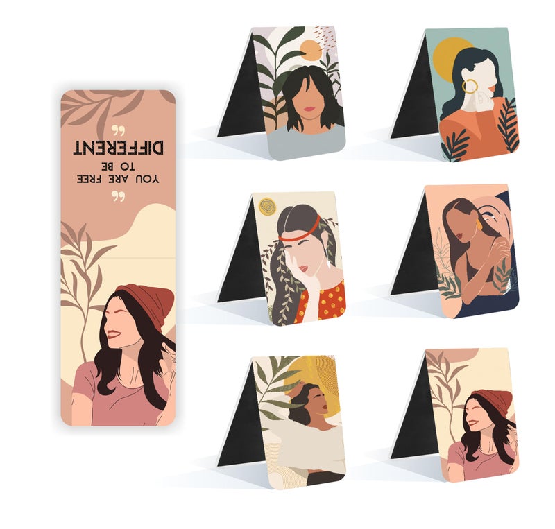 TOWNBUS Stylish Women Magnetic Bookmarks | Page Markers for Book Lovers | Kids | Best Gift Magnetic Clips with Lovely Quotes - Image 5