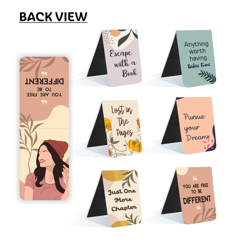 TOWNBUS Stylish Women Magnetic Bookmarks | Page Markers for Book Lovers | Kids | Best Gift Magnetic Clips with Lovely Quotes - Image 2