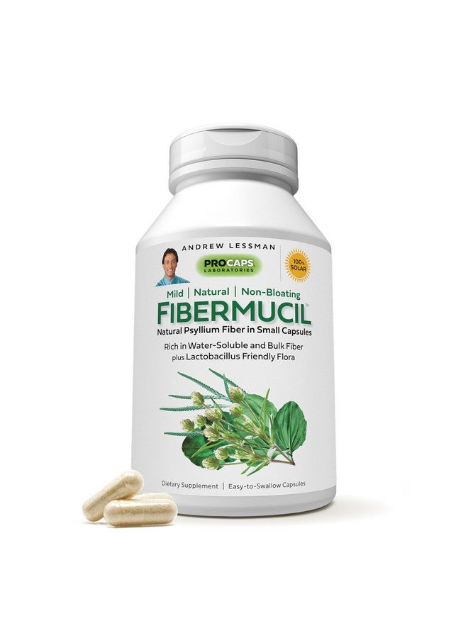 ANDREW LESSMAN Fibermucil 60 Capsules -Psyllium Husk Powder. Gently Promotes Regularity and Digestive Health. Rich in Fiber. Gentle, Easy, Effective. No Additives. Small Easy to Swallow Capsules - Image 1