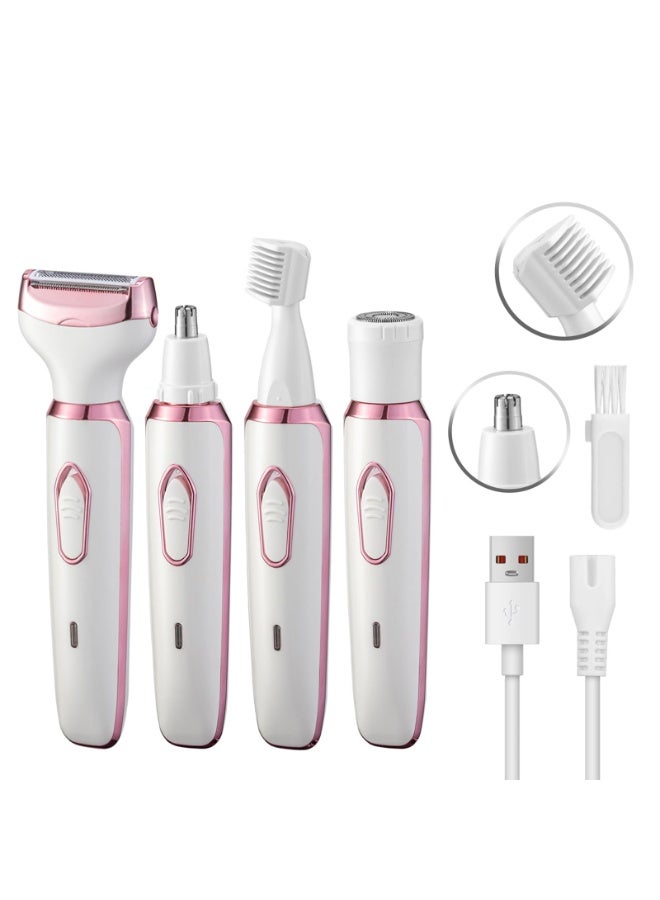 Bukela Electric Razor for Women 4 in 1 Rechargeable Painless Body Razors and Facial Hair Remover for Bikini Leg Body Face Underarm - Image 1