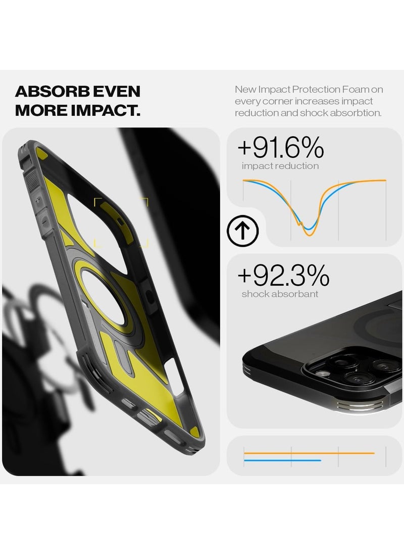 Spigen Tough Armor MagFit AI for iPhone 16 Pro Max Case Cover MagSafe with Kickstand (2024) - Frost Black  - Image 5