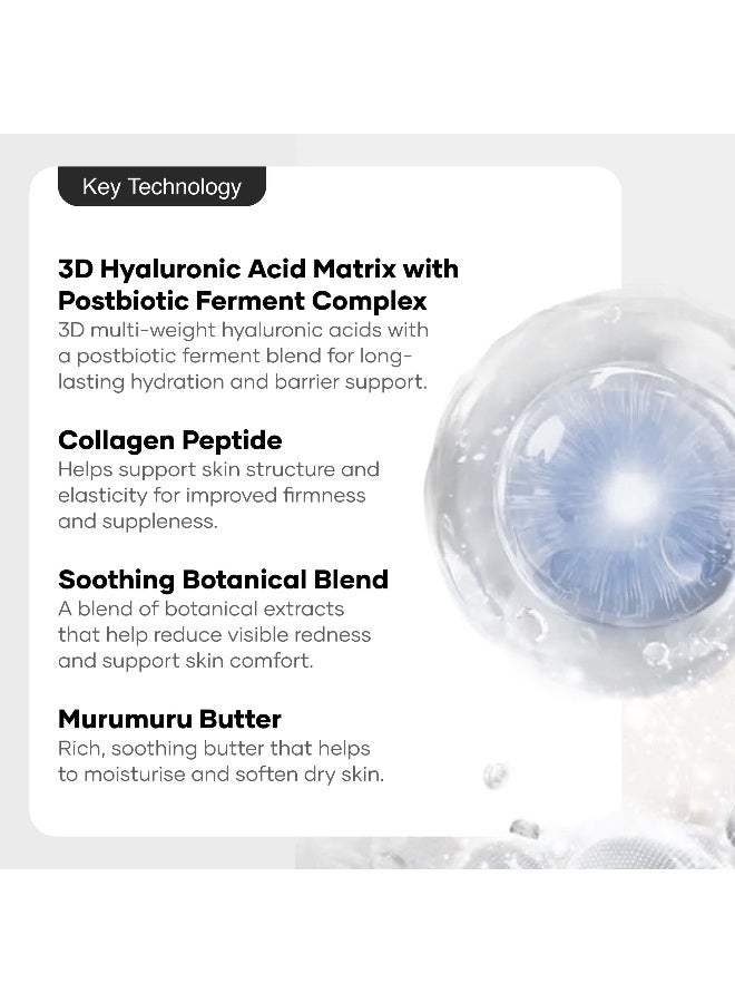 Cureskin Derma Rescue Cream Hydrating Face Moisturiser for Dry, Dehydrated & Sensitive Skin | 3D Hyaluronic Acid Matrix + Collagen Peptide + Postbiotics | Barrier Repair, Long-Lasting Hydration | 17g - Image 4