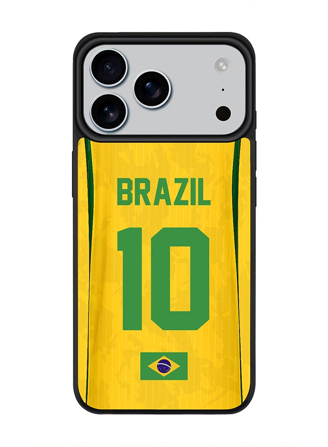 Stylizedd For Apple iPhone 17 Pro Max Case,Slim fit Camera Protection, Shockproof Thin Phone cover  - Football Team Brazil World Cup 2026 - Image 1