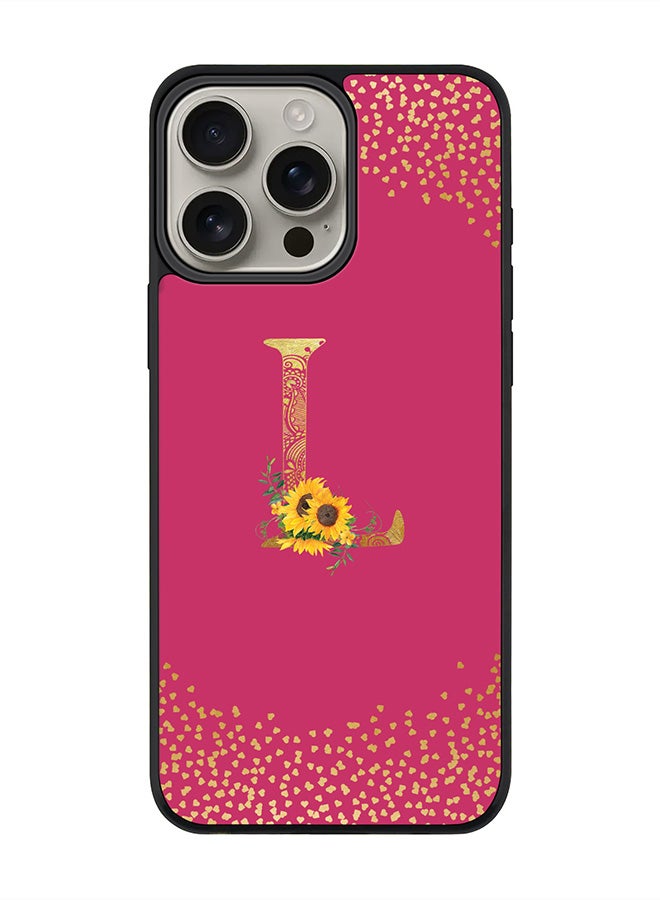 Stylizedd For iPhone 16 Pro Max Case [Compatible with MagSafe] Slim Magnetic cover Phone Case iPhone 16 Pro Max -Custom Floral Monogram - L ( Deep Pink ) - Image 1