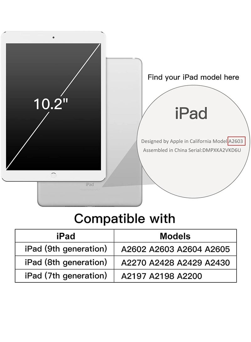 Case For IPad 10.2 Inch (2021/2020/2019 Model 9/8/7 Generation Auto Wake Sleep Cover Black - Image 2