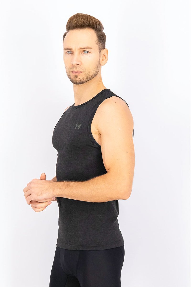 UNDER ARMOUR Men Sportswear Fit UA Rush Seamless Tank Top, Black - Image 3