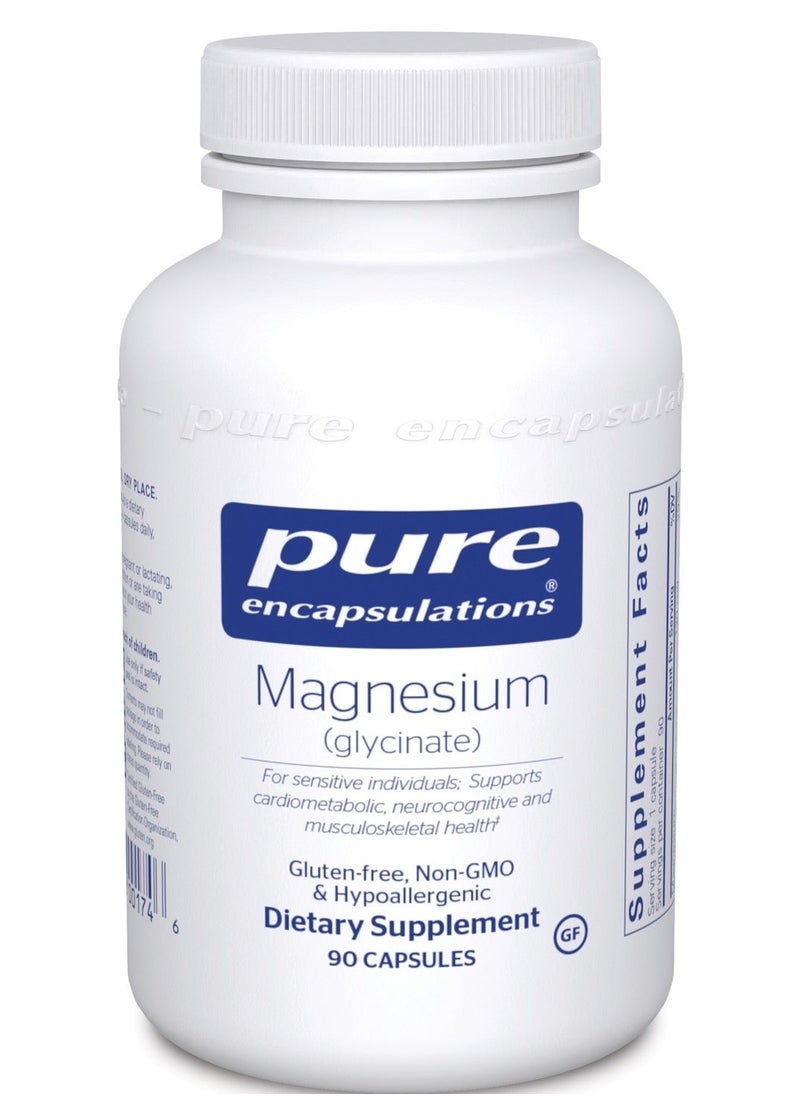 Pure Encapsulations - Magnesium Glycinate 120mg - Bioavailable Magnesium Chelate Tiredness And Fatigue Supplement - 90 Capsules - Image 1