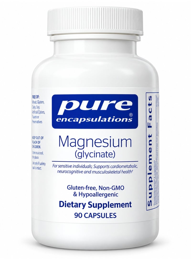 Magnesium Glycinate 120mg - Bioavailable Magnesium Chelate Tiredness And Fatigue Supplement - 90 Capsules