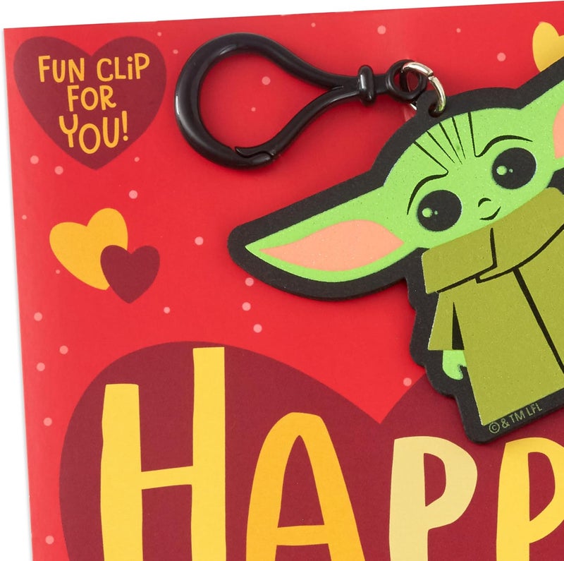 Hallmark Star Wars Valentine's Day Card for Kids with Removable Baby Yoda Backpack Clip - Image 4