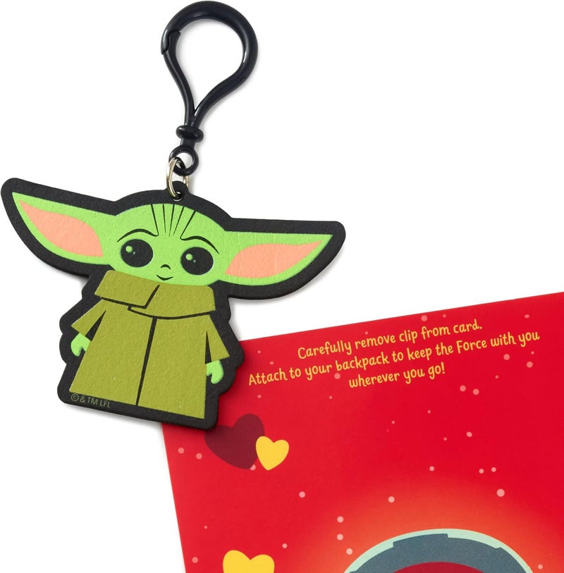 Hallmark Star Wars Valentine's Day Card for Kids with Removable Baby Yoda Backpack Clip - Image 5