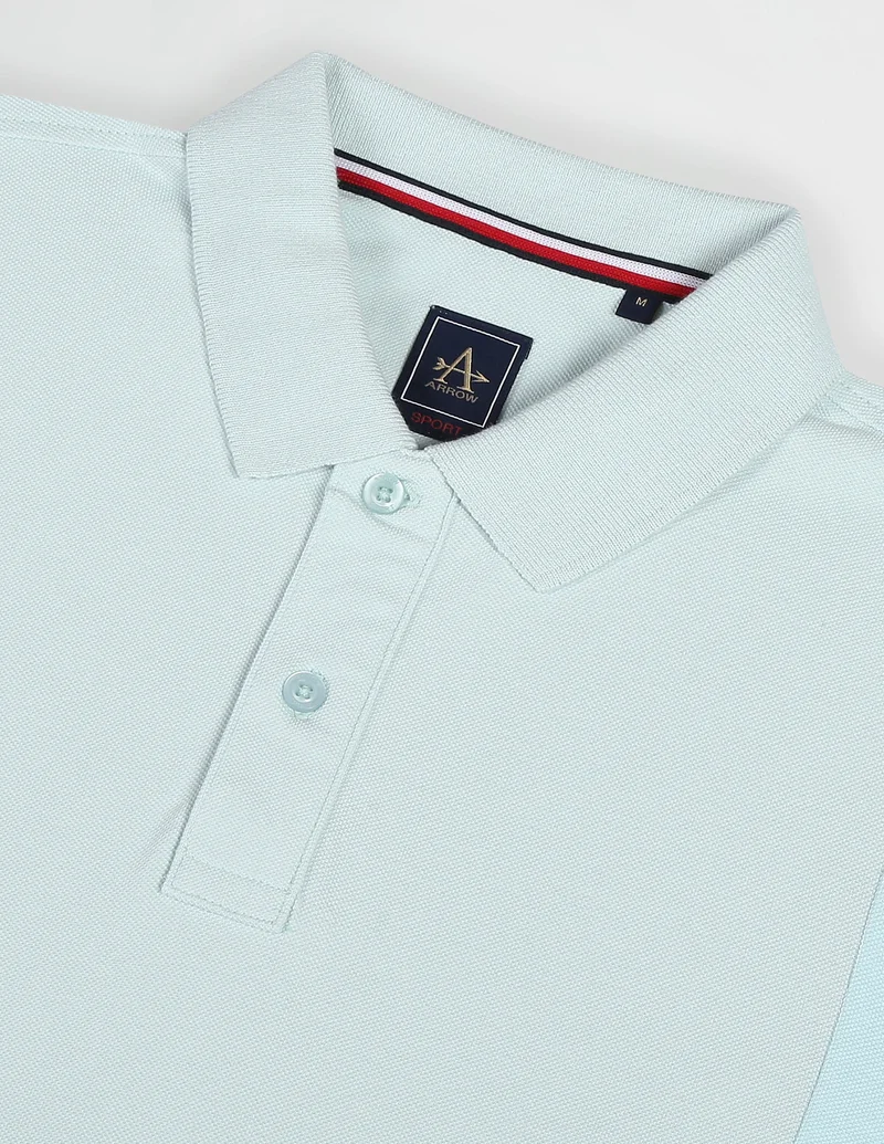 Arrow Tonal Colour Block Cotton Polo Shirt