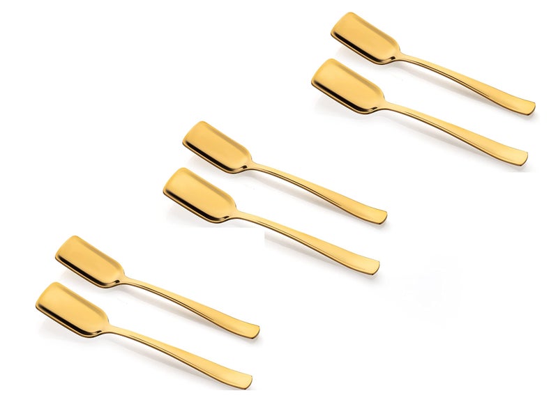 ROSTON Cutlery Set Stainless Steel Gold Premium Spoon Set Luxury Dinning Tabelware Gift for House Warming (Ice-Cream Spoon), 10 Cm - Image 1