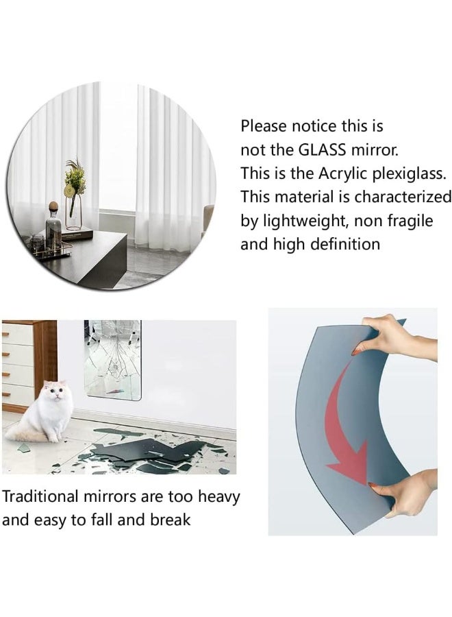TPGP مرآة أكريليك TPGP للجدران، ملصقات مرآة حمام كبيرة عالية الدقة مثبتة على الحائط، مرآة غير قابلة للكسر ومضادة للتحطم لمكياج الزينة وغرفة الأطفال، مرآة بدون إطار لتزيين غرفة المعيشة وغرفة النوم - Image 2