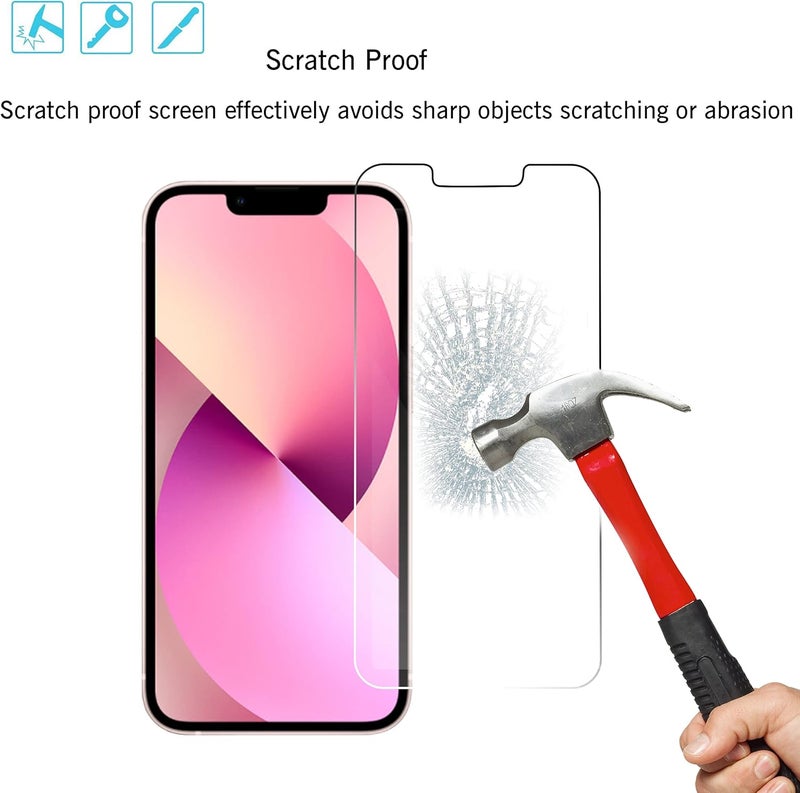 Ailun 2 Pack Screen Protector for iPhone 13 mini [5.4 inch] Display 2021 with 2 Pack Tempered Glass Camera Lens Protector,[9H Hardness]-HD - Image 5
