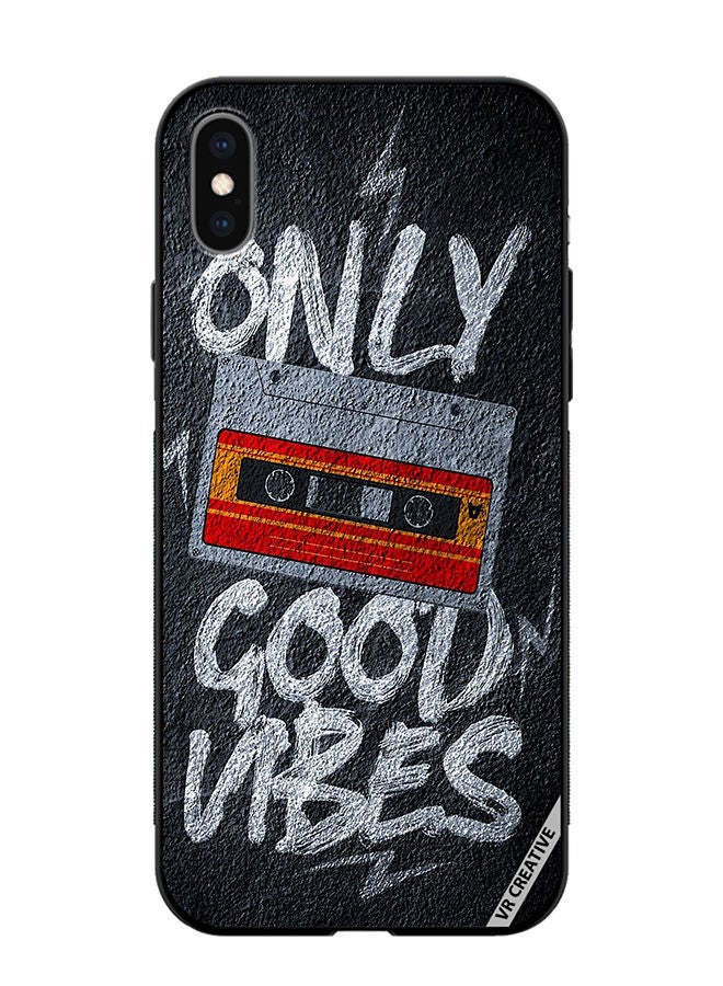 VR CREATIVE Protective Case Cover For Apple iPhone X/XS Only Good Vibes Design Multicolour - Image 1