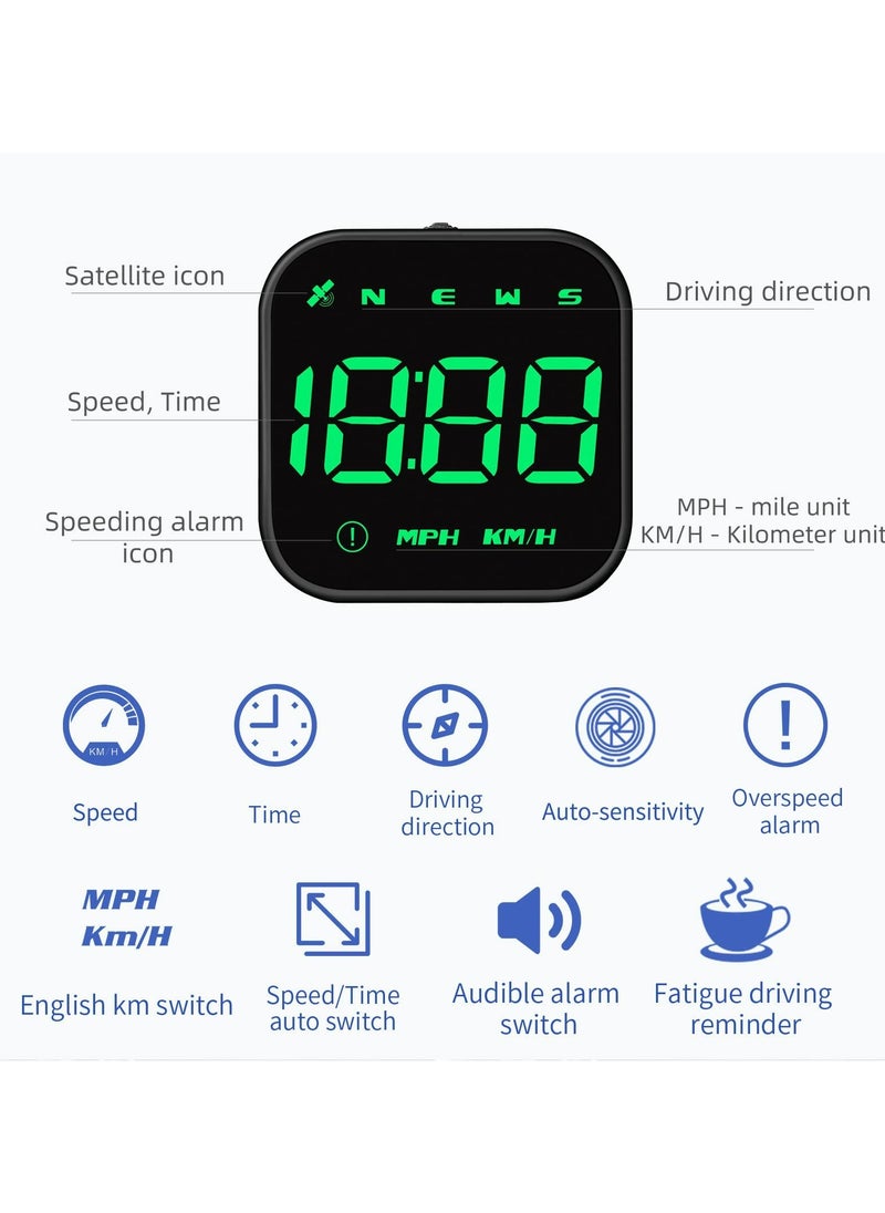 CMGTYYD G4S Digital GPS Speedometer, New HUD Car Head Up Display with Digital Speed in MPH KPH, Universal Fatigue Driving Reminder, Overspeed Alarm Trip Meter, for All Vehicle (Green)  - Image 2