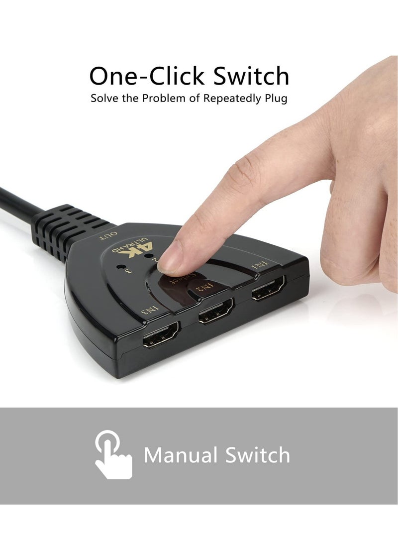 Excefore ReignSword HDMI Splitter Home Entertainment with Our 3 in 1 HDMI Selector Switch Box Enjoy 4K Resolution and Hassle-Free Switching - Image 2