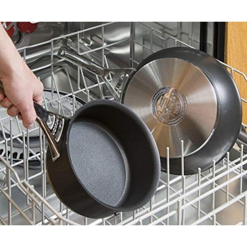 Infinite Milk Pan 16cm 1.4L for dairy heating, hard anodised black body with stainless steel base handles, non-stick, induction-compatible, dishwasher safe - Image 3