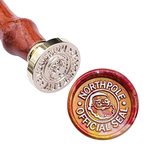 SWANGSA Santa Claus Northpole Official Wax Seal, Vintage Wood Stamp With Removable Brass Head, Great for Decorating Christmas Party Invitations and Gift Packing - Image 2