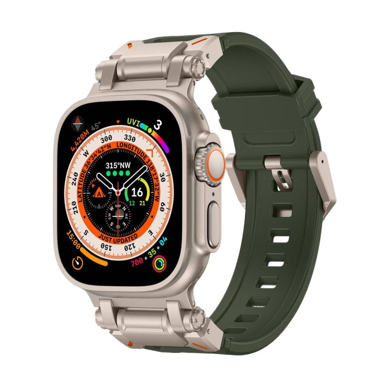 سوار ساعة ذكية سوار معدني من الستانلس ستيل متوافق باللون أسود قابل للتعديل مع Apple Watch 42/44/45/49mm بملاءمة قابلة للتعديل وحزام بديل بتصميم معدني أنيق - Image 5
