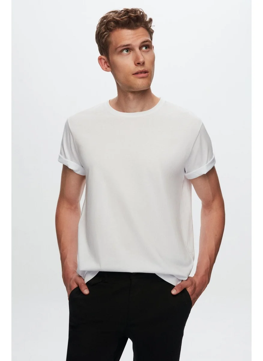 D'S DAMAT Comfort White 100% Cotton T-Shirt 6HC14ORT02006